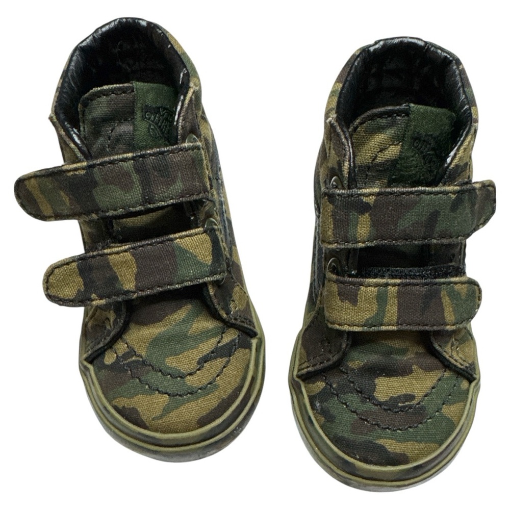Vans Kids Green Camouflage Sneakers